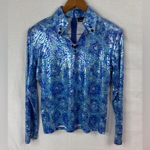 Hobby Horse Limited Edition Horse Show Top size XL shinning blue patterns